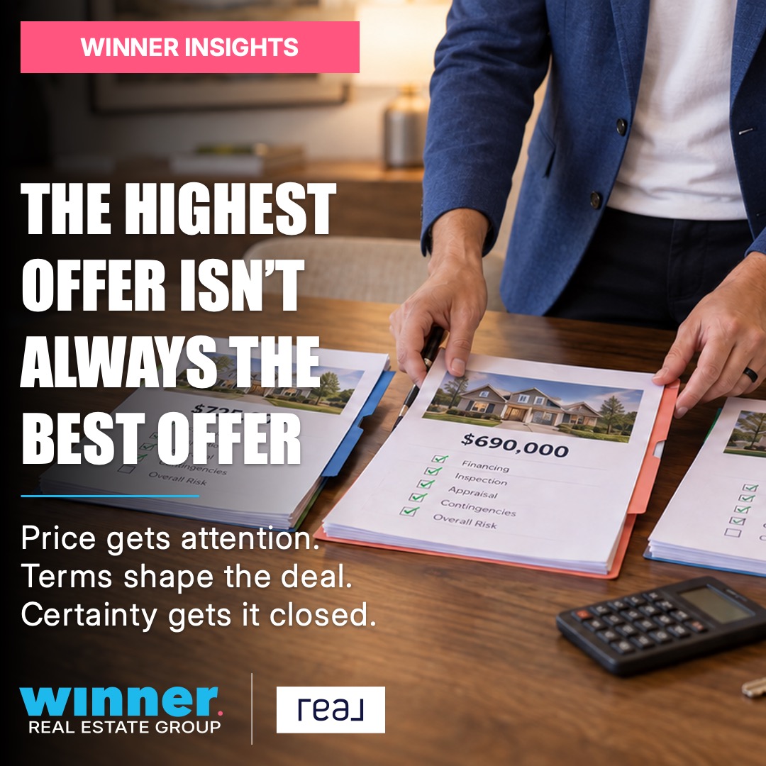 Zac Winner reviews three competing home purchase offers, illustrating why the highest offer is not always the best offer for a seller.
